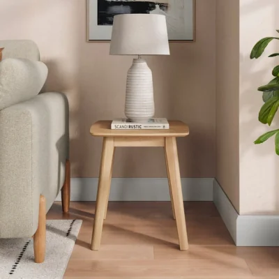 Dunelm Edda Lamp Table, Oak Effect