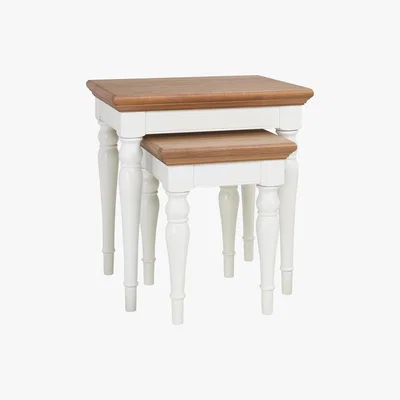Dunelm Eaton Two Tone Nest of Tables Cream