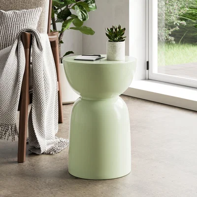 Dunelm Cara Indoor/Outdoor Side Table, Light Green Green