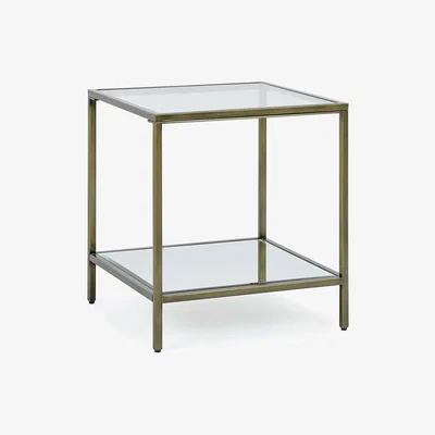 Dunelm Claudia Brass Effect Square Side Table Gold