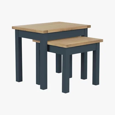 Dunelm Bromley Blue Nest of Tables Blue
