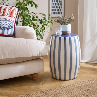 Dunelm Beatrice Striped Ceramic Side Table