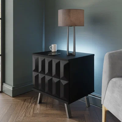 Dunelm Elevate Smart LED 1 Door Lamp Table Elevate Black