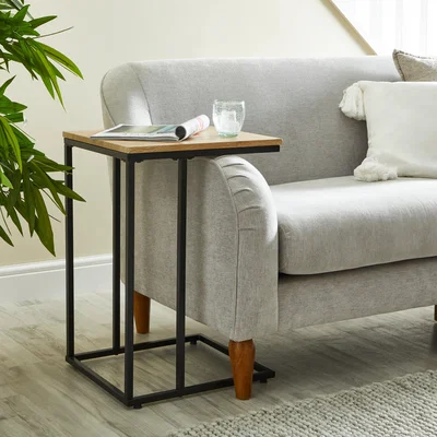 Dunelm Charlie Oak Effect Side Table Brown