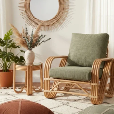 Dunelm Desser Pretzel Rattan Side Table