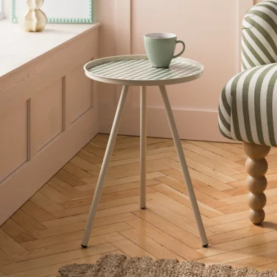 Dunelm Kai Side Table, Gingham Print