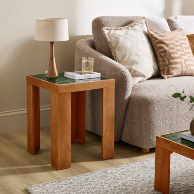 Dunelm Lavina Glass Tiled Side Table