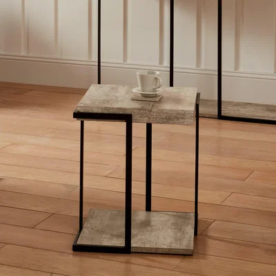 Dunelm Pacific Jersey Lam Side Table, Grey Wood Effect Grey