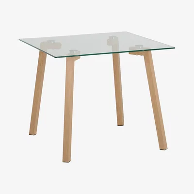 Dunelm Morton Oak Effect and Glass Lamp Table Natural