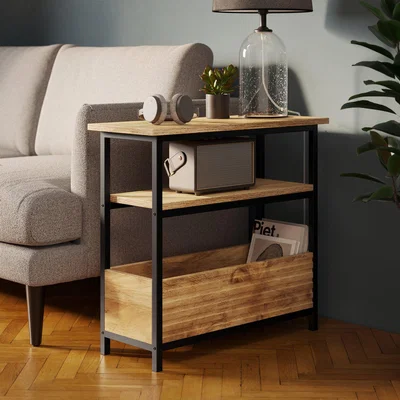 Dunelm Bryant Wide Side Table Mango Wood Effect
