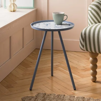 Dunelm Kai Side Table, Retro Coastal Print