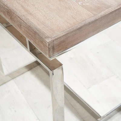 Dunelm Evelyn Natural Antique Side Table, Mango Wood Natural