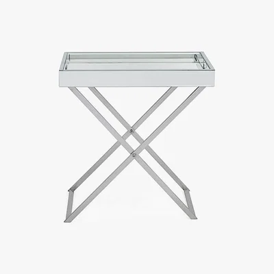 Dunelm Trixie Mirrored Side Table Silver