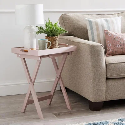 Dunelm Edgar Butlers Tray Table - Dusky Pink Pink