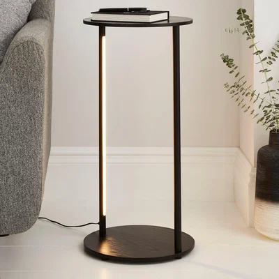 Dunelm Cole Side Table with LED Light Black Black
