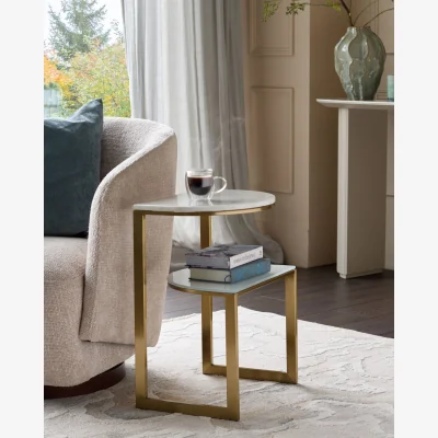Danetti Demi white marble side table