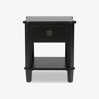Furniture Village Laura Ashley - Henshaw 1 Drawer Side Table - Black Legs