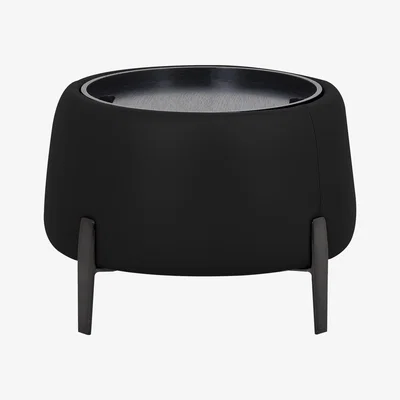 Furniture Village Domicil - Maddox Leather Tray Storage Side Table - NN Black