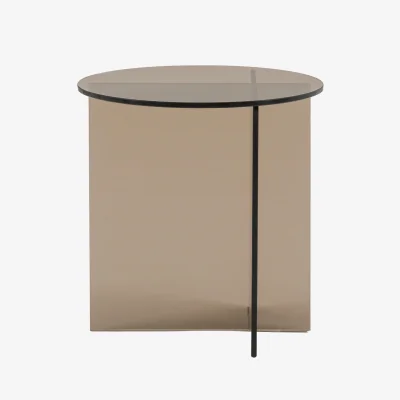 Furniture Village Arvelo Glass Side Table - Charcoal