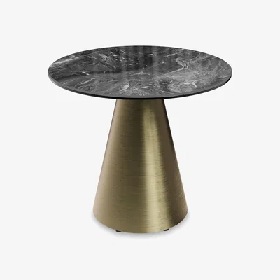 Furniture Village Akante - Amorim Round Lamp Table with Bronze Base