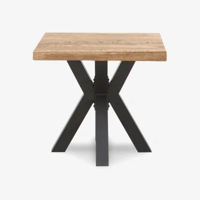 Furniture Village Bodahl - Njord Raw Edge Lamp Table with Metal Star Base - Natura Bianca
