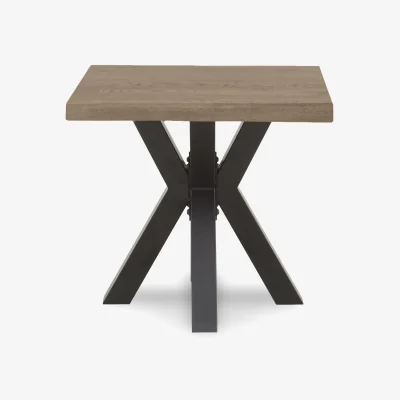 Furniture Village Bodahl - Njord Raw Edge Lamp Table with Metal Star Base - Vintage Grey