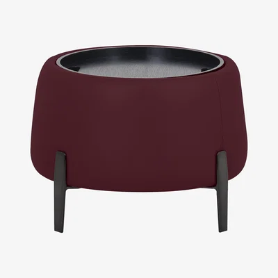 Furniture Village Domicil - Maddox Leather Tray Storage Side Table - NP Ruby