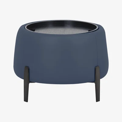Furniture Village Domicil - Maddox Leather Tray Storage Side Table - NN Ocean Blue