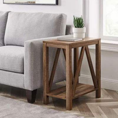 Furniture123 Rectangle Reclaimed Wood Side Table - Foster