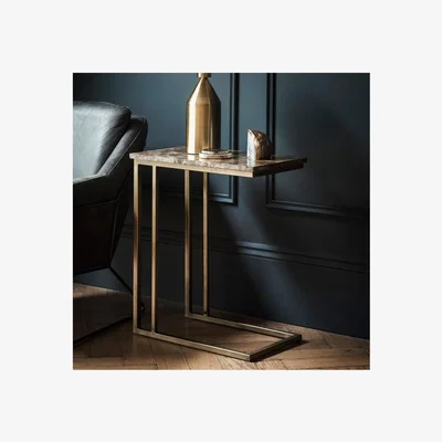 Furniture123 Marble Side Table with Metal Base - Caspian House