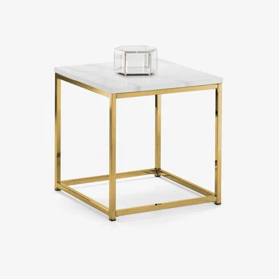 Furniture123 Marble Side Table with Gold Legs - Julian Bowen