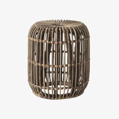 Furniture123 Small Wicker Side Table with Bent Wood Natural Finish - Caspian House