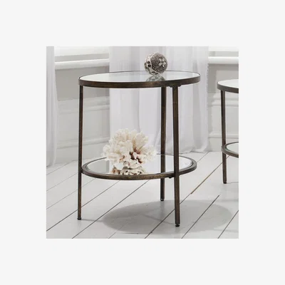 Furniture123 Bronze Metal and Glass Side Table - Caspian House