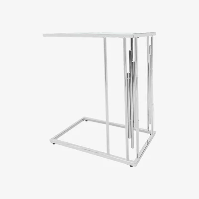 Furniture123 Cohen Chrome Sofa Table with Glass Top