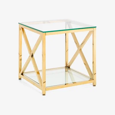 Furniture123 Gold & Glass Side Table - Julian Bowen