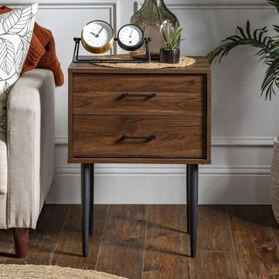 Furniture123 Modern Side Table - Dark Walnut