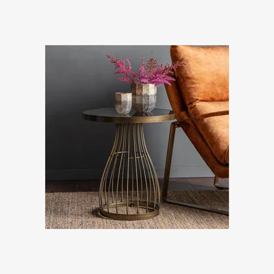 Furniture123 Gold Side Table with Glass Top - Gallery