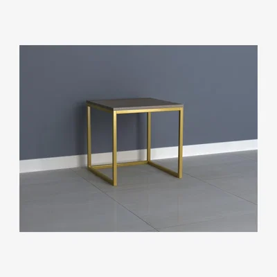 Furniture123 Grey Wash Side Table with Gold Legs - Alice