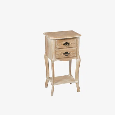 Furniture123 LPD Provence 2 Drawer side Table In Weathered Oak Finish