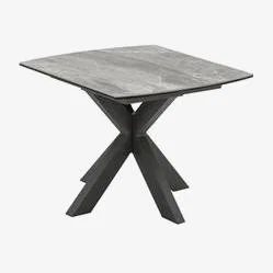 Furniture123 Valerius Grey Marble Side Table with Ceramic Top & Metal Legs - Vida Living