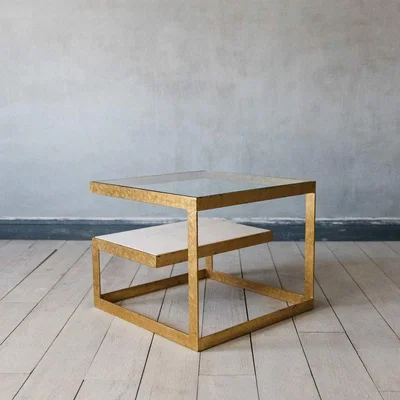 Graham & Green Estere Gold and Marble Side Table