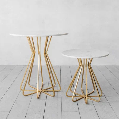 Graham & Green Maude Small White Marble Side Table