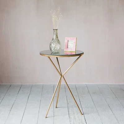 Graham & Green Gold Tripod Mirrored Table