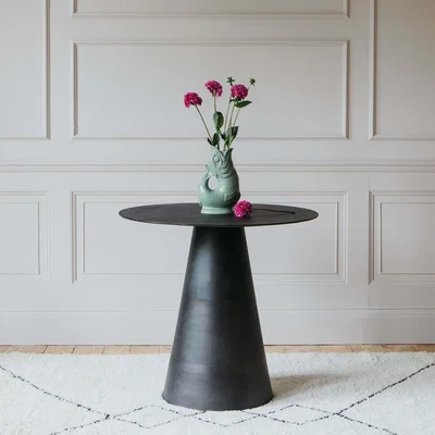 Graham & Green Milan Round Black Side Table