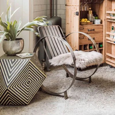 Graham & Green Riley Bone Inlay Side Table