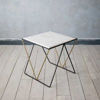 Graham & Green Detroit Marble Square Side Table