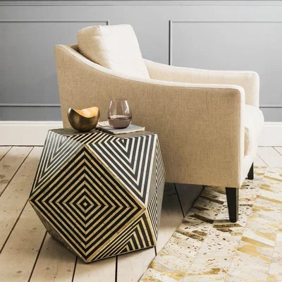Graham & Green Riley Bone Inlay Side Table
