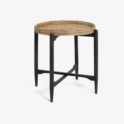 Habitat Habitat Rattan Side Table - Black