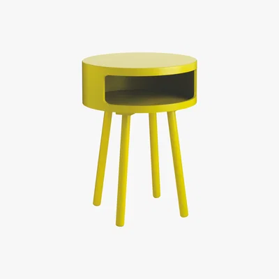 Habitat Bumble Yellow Side Table With Storage Shelf, Saffron Yellow