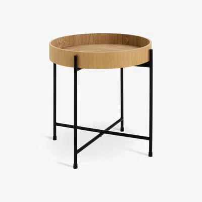 Habitat Habitat Sadie Round Side Table - Oak & Black